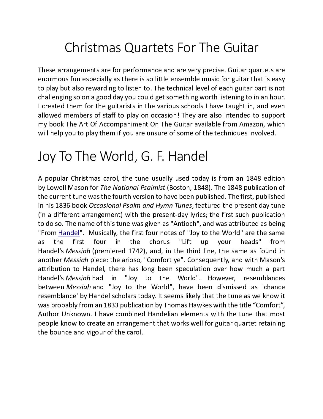 Joy To The World, G. F. Handel for guitar quartet - Image 2